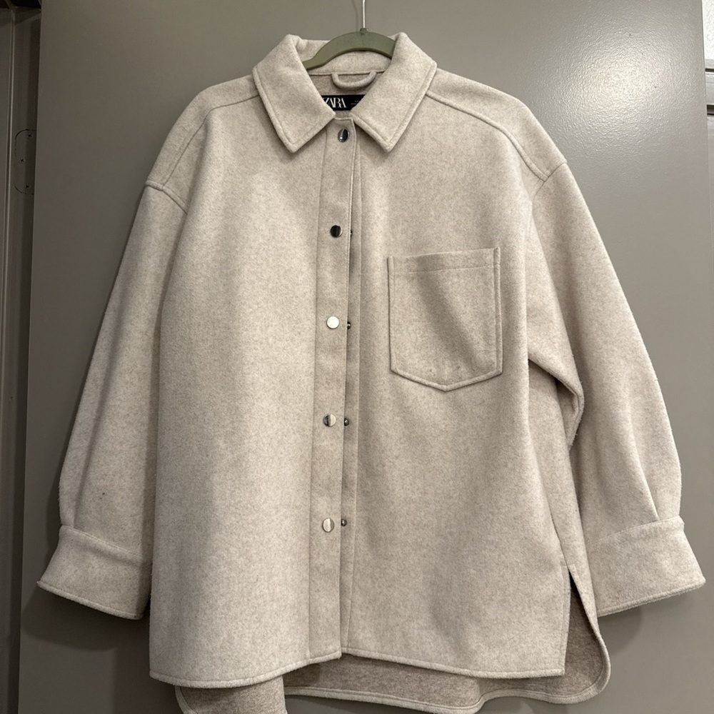 Zara cream oversized Shacket